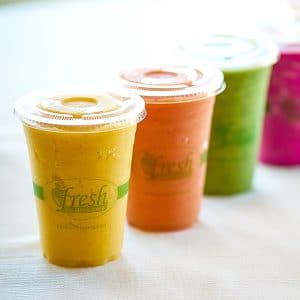 compostable cups for a healthy food franchise